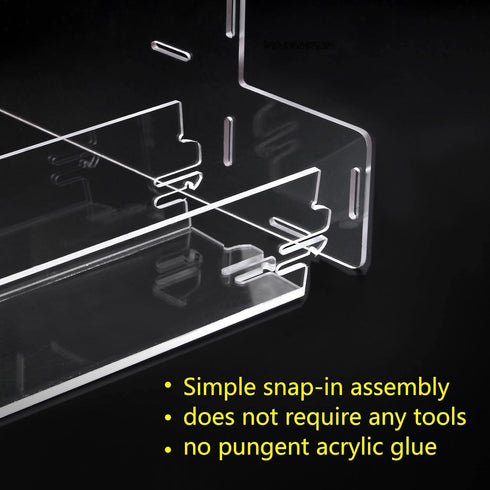 Spice Rack, No Tool Needed Self-derived Snap On Assembly, 10 in for Jars, 3 Tier Kitchen Organizer