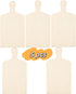 5 Pack Unfinished Wood Cutting Board, 11.8"L x 6.3"W, Wooden Paddle Cheese Bread Board Set for Craft
