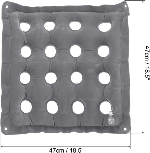 PATIKIL Inflatable Seat Cushion, 2 Pack Portable Air Seat Chair Cushions Breathable Flocked Square Seat Pad for Home Wheelchairs Office Chairs, Gray by PATIKIL