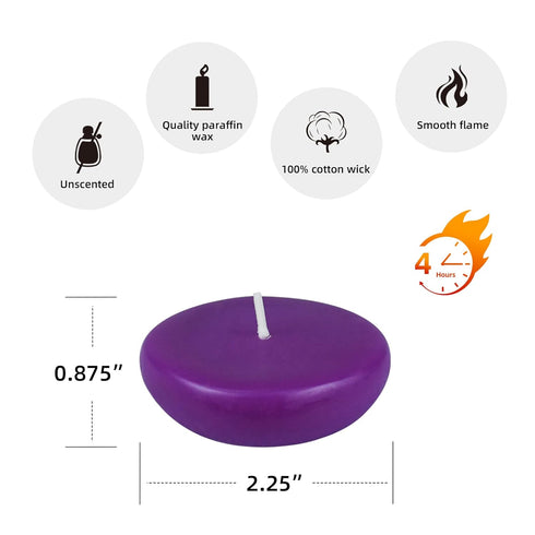 Purple Floating Candles, 2 1/4 Inch