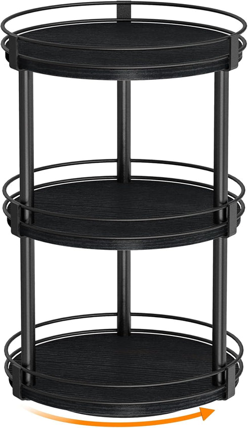 Snughome Lazy Susan Organizer, 3 Tier Rotating Spice Rack for Countertop, Turntable