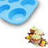 homEdge 6-Cup Silicone Muffin Pan, Pack of 2 Non-Stick Muffin Cupcake Molds, Blue and Red