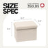 16.5in Small Storage Ottoman Foldable Sherpa Top Storage Bench,Foot Rest/Step Stool for Bedroom Dorm Entryway, Space