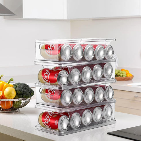 Xicennego 3-Tier Stackable Soda Can Organizer, Beverage Can Holder for Refrigerator, Pantry, Cupboard