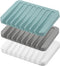 Self Draining Soap Dishes, 3 Pcs Silicone Soap Saver, Waterfall Drainer Soap
