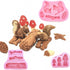 4Pcs/Set Forest Themed Fondant Molds, Animal Tree Trunk Squirrel Mushroom Pinecones Cake Decorating Tool Mold