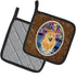 Caroline's Treasures Golden Retriever Pair of Pot Holders, Kitchen Heat Resistant, 7.5 x 7.5
