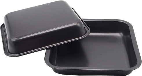 2pcs Mini Baking Pans, 8 X 8 Inch Square Cake Pan, Nonstick Heavy Carbon Steel Bread Pan Bakeware