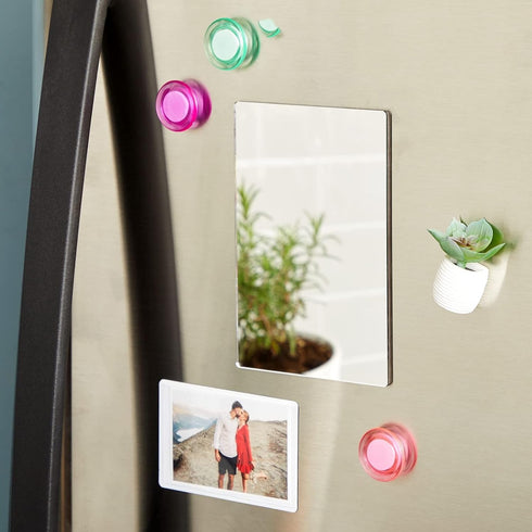 Juvale Rectangular Magnetic Locker Mirror, 4 x 6 in Silver Acrylic, Shatterproof & Rounded Corners, Strong Magnetic