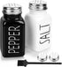 2 Pack Salt and Pepper Shakers Set, Glass Shaker with Stainless Steel