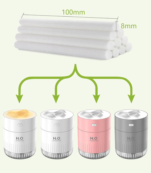 10 Pieces Humidifier Cotton Sticks Filter Replacement, Refill Wicks for Portable Personal Humidifier