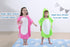LOLANTA Baby Boys Dinosaur Hooded Bath Towels, 100% Cotton Beach Towel Poncho for Toddlers (Green#B, 1-3T)