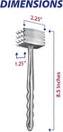HIC Kitchen Heavyweight Meat Tenderizer, Ice Cracker, Double Sided, Heavyweight Aluminum