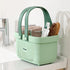 JiatuA Shower Caddy Baskets Plastic Storage Baskets Bins with Silicone Handles, Cleaning Supplies Organizer for Bathroom, Kitchen, Closet, Bedroom, Small Green by JiatuA