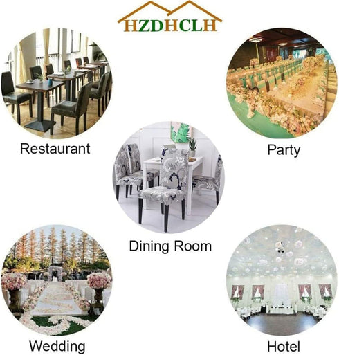 HZDHCLH Chair Covers for Dining Room, Set of 4 Stretch Spandex Grey Parsons Chair Slipcover