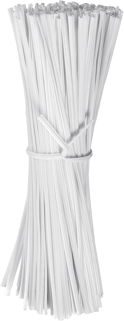 WILLBOND 200 Pcs White Christmas Garden Plastic Twist Tie - 4.72'' for Wreaths and Garland