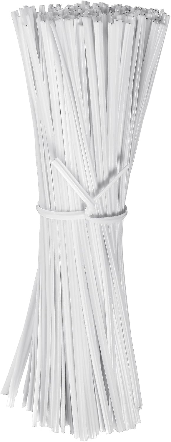 WILLBOND 200 Pcs White Christmas Garden Plastic Twist Tie - 4.72'' for Wreaths and Garland