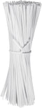 WILLBOND 200 Pcs White Christmas Garden Plastic Twist Tie - 4.72'' for Wreaths and Garland