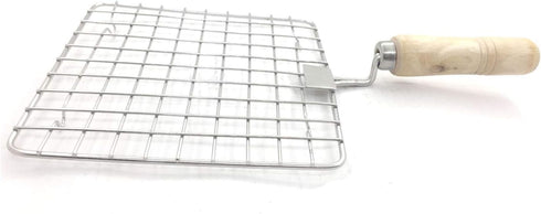 Papad Jali Stainless Steel Wire Roaster Rack, Wooden Handle, Roast Grill Chapati, Toast Roti