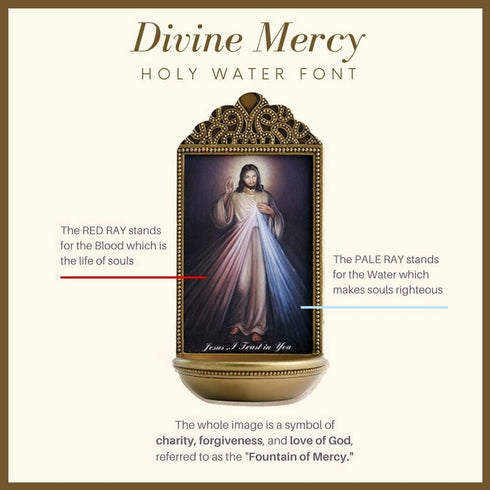 Christian Brands Jesus Divine Mercy Holy Water Font - Marco Sevelli Design - YC912