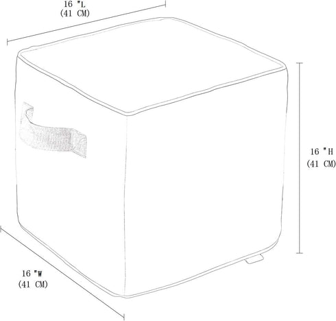 16", QILLOWAY Inflatable Outdoor Ottoman for Patio, Water Resistant Pouf Cube Inflatable Foot Rest, Outdoor Footstool