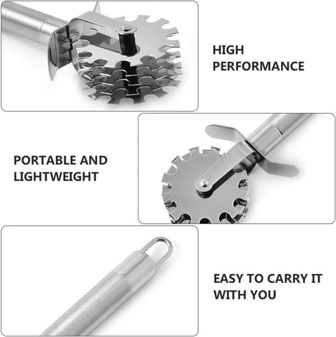 Hemoton Meat Tenderizer - Stainless Steel Meat Mallet Rolling Hammer for Steak, Beef, Chicken, Lamb, Minced Meat