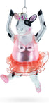 Elegant Cow Dancing Ballet Blown Glass Christmas Ornament