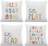 ISANOU Nursery Decorative Pillow Covers,Let's Play Read Alphabet Throw Pillow Covers Decor for