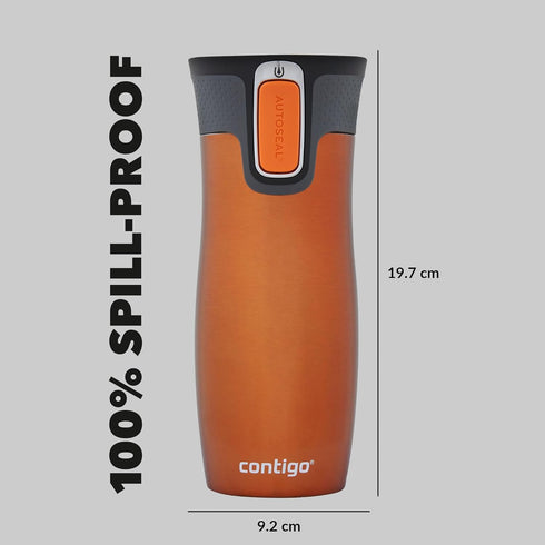 Contigo West Loop Autoseal Travel Mug, Stainless Steel Thermal Mug, Vacuum Flask, Leakproof Tumbler, Coffee Mug