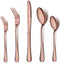 LIANYU 10-Piece Copper Silverware Flatware Set - Stainless Steel Cutlery Set for 2, Mirror Finished, Dishwasher Safe
