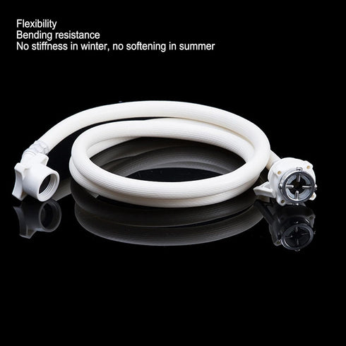 Washing Machine Water Inlet Hose, Double Buckle Fixation G3/4 Thread Soft PVC Hoses with Metal Connector (2m)