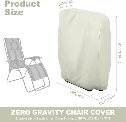 Uranshin 2PCS, 28" 13" 43" 210D Outdoor Folding Chair Covers Zero Gravity Chair Cover W x D x H, Waterproof Oxford