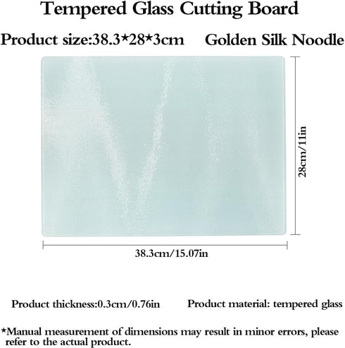 Tempered Glass Cutting Board for Kitchen Countertop, Durable Chopping Board, Scratch & Heat Resistant, Dishwasher Safe, Round/Rectangle