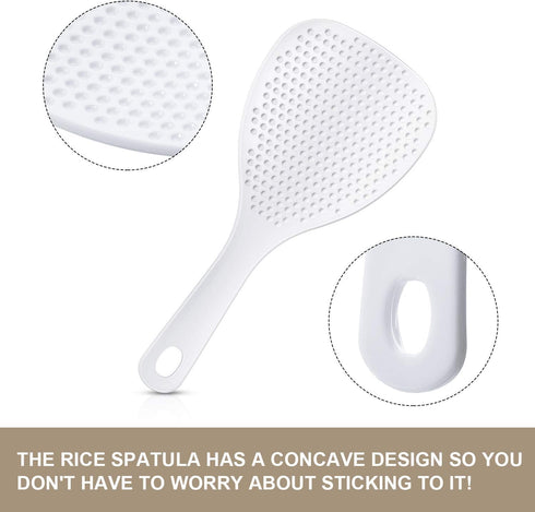 6 7.5 Inch, Boao Pcs Rice Paddle, Plastic Non Stick Rice Spoon Scooper Potato Server Spatula for Kitchen Restaurant