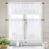 MIULEE White Sheer Curtains - 24 Inch Length Linen Textured Kitchen Window Curtains Over Sink, 2 Panels for Light