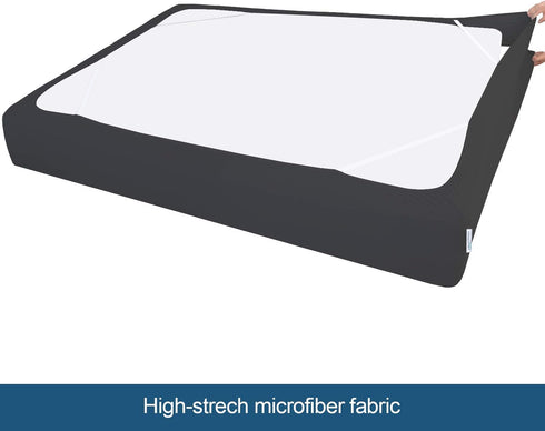 Twin Size Box Spring Cover, Smooth Elastic Fabric Wrap Around, Dustproof, Washable, Black