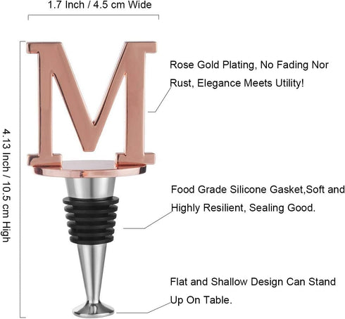 Miicol Wine Stopper, Prosecco Bottle Stopper, Personalized Champagne Stopper, Rose Gold Wine Accessories