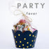 Navy Blue and Gold Cupcake Wrappers - 24 Count Reversible Party Decoration Supplies for Nautical Baby Shower, Military