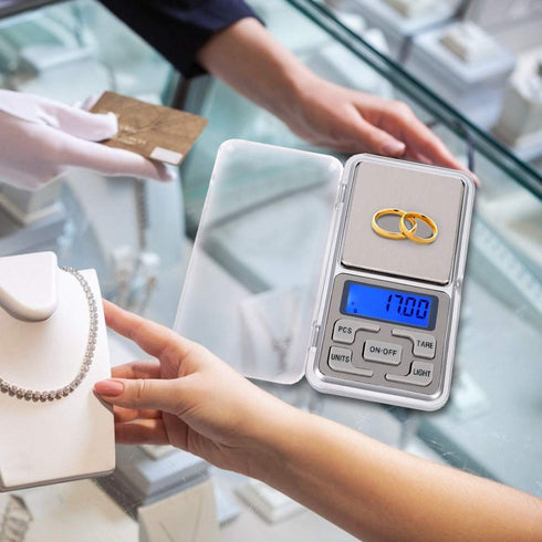Digital Jewelry Scale, Mini Electronic Jewelry Carat Scale Laboratory Balance Gold Silver Diamond Stone Calibration Weight Measuring Tool for Weighing Precious Gems