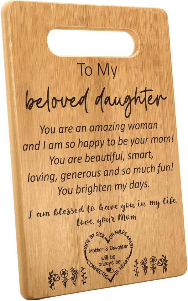Birthday Gift for Daughter from Mom, Kitchen Cutting Board to My Daughter, Mothers Day Wedding Gifts