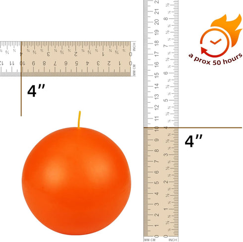 Zest Candle Ball Candles, 2-Piece, 4-Inch, Orange