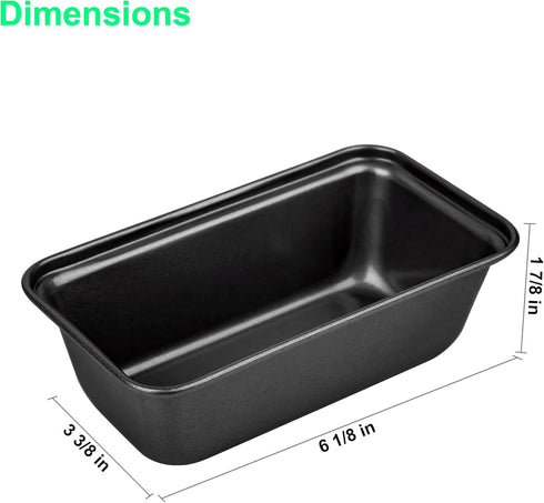 Tiawudi 6 Pack Mini Loaf Pans, Non-Stick Baking Bread Pan, Carbon Steel Bakeware by Tiawudi