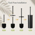 Set 2 Pack 4 Sets Toilet Bowl Brush and Holder with Extra Brush Heads | Extra Long Handle with Splash Guard Cover