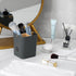 Electric Toothbrush Holder with 3 Slots, Bamboo Dividers for Bathrooms, Plastic Organizer for Countertop (Cool Grey)