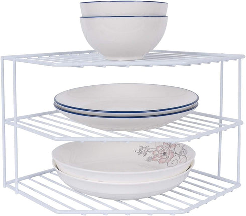 AKAZA 3-Tier Corner Shelf Counter and Cabinet Organizer - Cabinet Storage Shelf Rack,