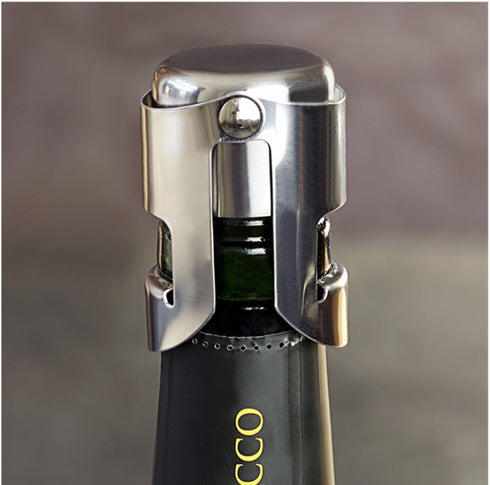 3 Pack Set Champagne Sealer Stopper, BGMAX Stainless Steel Sparkling Wine Bottle Plug Sealer with a Longer Sealing