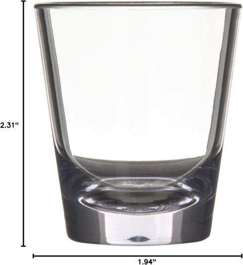 Carlisle FoodService Products Alibi Round Clear Glass, 1.8 Ounces, (Pack of 24) for Restaurants, Catering