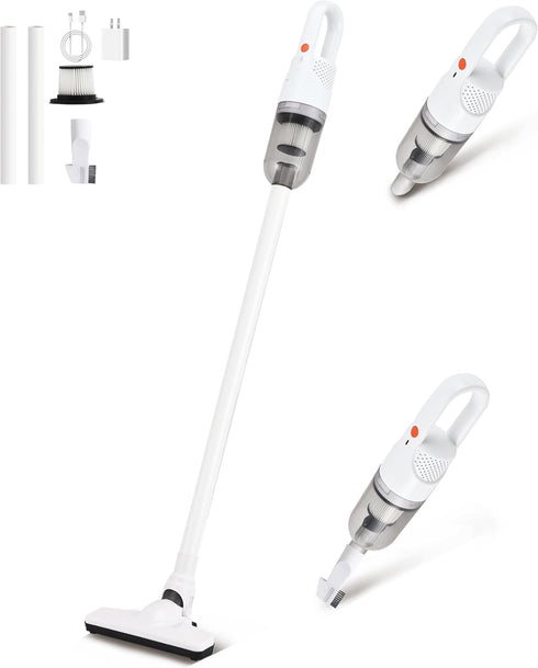 Cordless Vacuum Cleaner, 2-in-1 Lightweight Stick Vacuum with 100W Powerful Motor, Portable Handheld for Home Cleaning