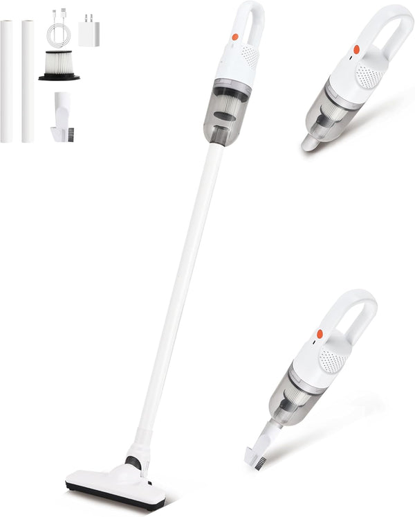 Cordless Vacuum Cleaner, 2-in-1 Lightweight Stick Vacuum with 100W Powerful Motor, Portable Handheld for Home Cleaning