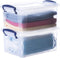 Superio Clear Storage Bins with Lids, Stackable Box with Latches and Handles, Extra Small, 2 Pack